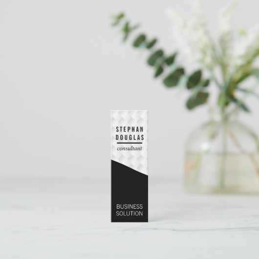 Zwart | Witte Schering Mini Visitekaartje (Staand voorkant)