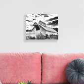 Zwart-witte schuur canvas afdruk (Insitu (Woonkamer))