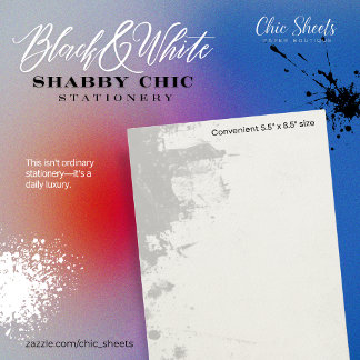 Zwart & Witte Shabby Chic Design Briefpapier