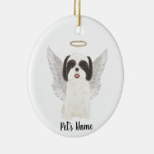 Zwart & Witte Shih Tzu Condoleance Herdenking Keramisch Ornament (Rechts)