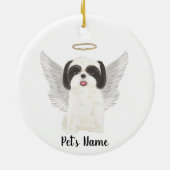 Zwart & Witte Shih Tzu Condoleance Herdenking Keramisch Ornament (Achterkant)