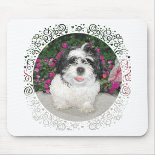 Zwart & Witte Shih Tzu Puppy Reddingshond Muismat