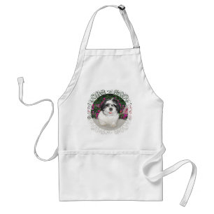 Zwart & Witte Shih Tzu Puppy Reddingshond Standaard Schort