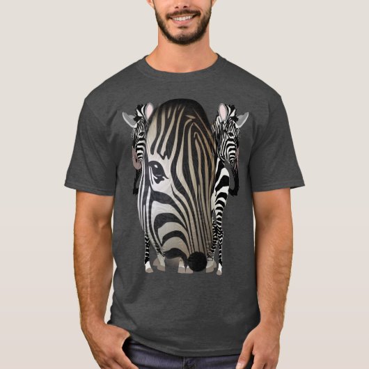 Zwart - Witte Silhouette Zebras T-shirt (Voorkant)