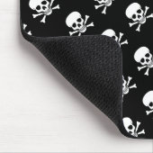Zwart-witte Skulls Mousepad met aangepaste tekst Muismat (Hoek)
