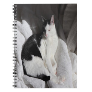 Zwart-Witte Slaande Kat/Voeg Foto van Je Huisdier Notitieboek