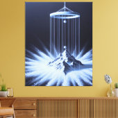 Zwart-witte slinger stretched canvas print (Insitu (Woonkamer))