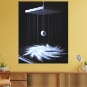 Zwart-witte slinger stretched canvas print (Insitu (Woonkamer))