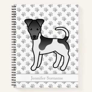 Zwart-witte Smooth Fox Terrier Cute Hond & Naam Notitieboek