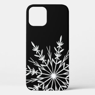 Zwart-witte sneeuwvlok iPhone 12 hoesje