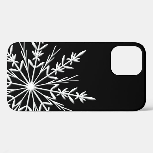 Zwart-witte sneeuwvlok Case-Mate iPhone case (Achterkant (horizontaal))