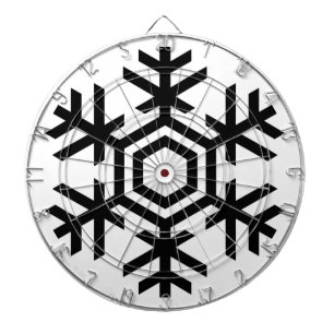 Zwart-witte sneeuwvlok dartbord