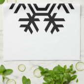 Zwart-witte sneeuwvlok theedoek (Gevouwen)