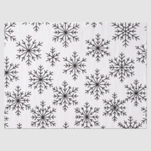 Zwart & Witte Sneeuwvlok Tissuepapier – Elegant