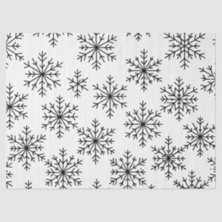 Zwart & Witte Sneeuwvlok Tissuepapier – Elegant