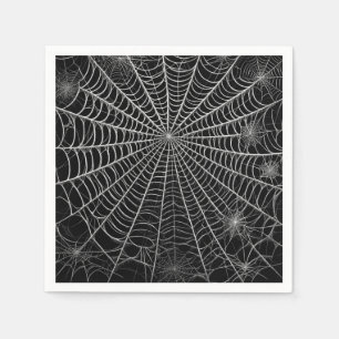 Zwart & Witte Spinnenwebben Spinnenweb Halloween Servet