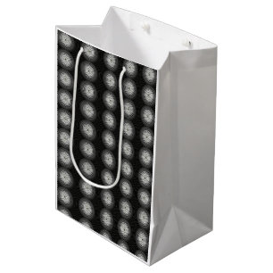 Zwart-witte spiraal medium cadeauzakje
