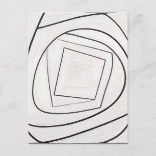 Zwart Witte Spiraal Vierkant Abstract Briefkaart