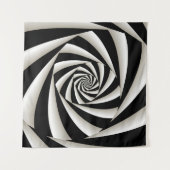 Zwart-witte spiraal wandkleed (Voorkant)