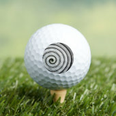 Zwart-witte spiraalkogels golfballen (Insitu Shirt)