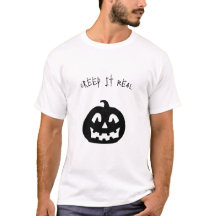 Zwart & Witte Spookachtige Pompoen Halloween T-Shi