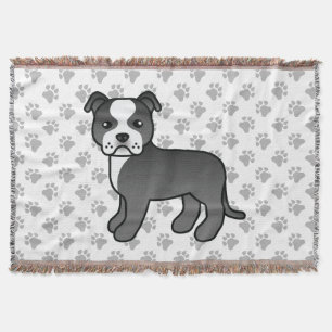 Zwart-witte Staffordshire Bull Terrier hond Deken