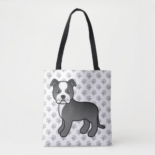 Zwart-Witte Staffordshire Bull Terrier Hond Draagtas