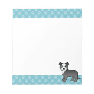 Zwart-Witte Staffordshire Bull Terrier Hond Notitieblok