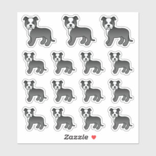 Zwart-witte Staffordshire Bull Terrier honden Sticker