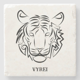Zwart-Witte Stam Tijger Stenen Onderzetter