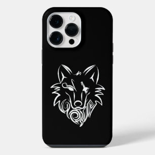 Zwart-Witte Stam Wolf iPhone 14 Pro Max Hoesje