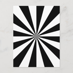 Zwart-witte Star Burst Briefkaart