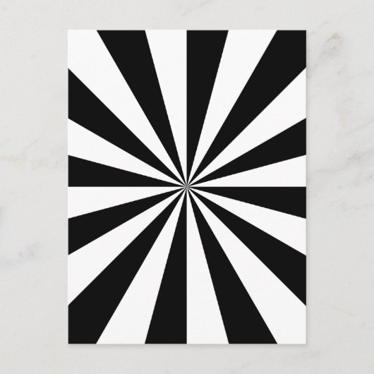 Zwart-witte Star Burst Briefkaart (Voorkant)