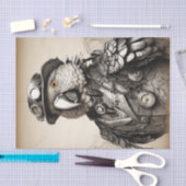  zwart-witte steampunk papegaai tissuepapier (Craft)