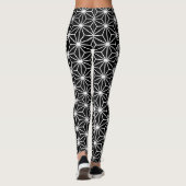 Zwart-witte sterren Abstract Leggings (Achterkant)