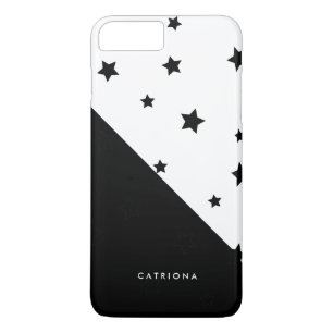 Zwart-witte sterren Patten Abtract gepersonaliseer iPhone 8 Plus / 7 Plus Hoesje