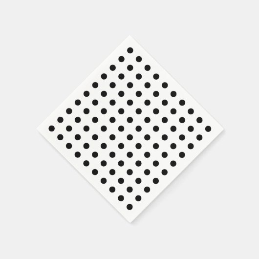 Zwart-witte stippen patroon papier servetten (Hoek)