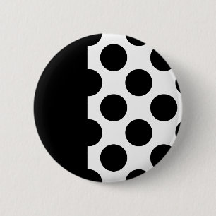 Zwart & Witte Stippen Ronde Button 5,7 Cm