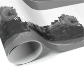 Zwart-witte stoommotor cadeaupapier (Rol Hoek)
