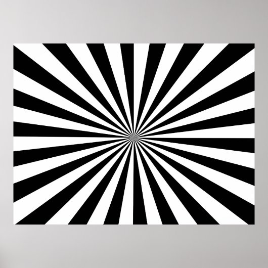 Zwart-witte stralen poster (Voorkant)