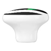 Zwart-witte streep en roze ventilator keramische knop (Zijkant)