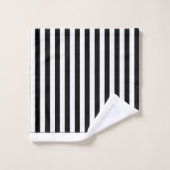 Zwart Witte Streep Team Bad Handdoek (Wasdoekje)