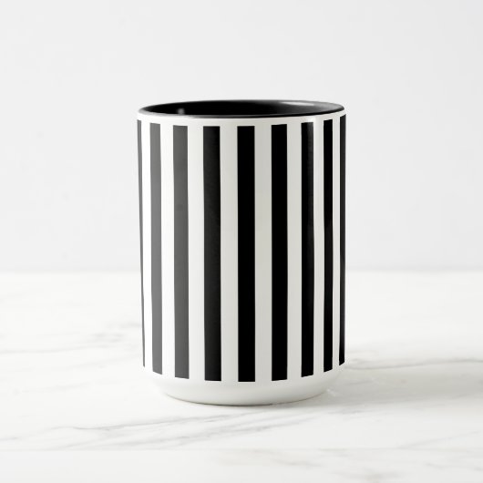 Zwart-witte streep tweetonige Mok (Midden)