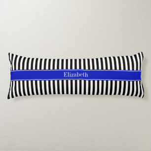 Zwart Witte Streep Zwart Naam Monogram Lichaamskussen