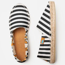 Zwart Witte Strepen Canvas Slip On