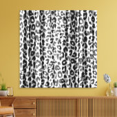 Zwart witte strepen Dierenprint Bont van Luipaard Canvas Afdruk (Insitu (Woonkamer))