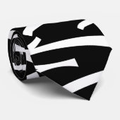 Zwart-witte strepen gepatterd stropdas (Opgerold)