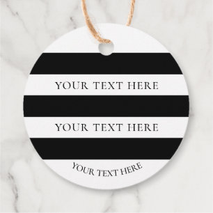 Zwart-witte strepen Gepersonaliseerd Bedankjes Labels