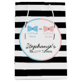 Zwart, witte strepen Geslacht Bak en Stropdas Medium Cadeauzakje (Voorkant)