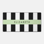 Zwart-witte strepen, Gestreept, Lijnen, Jouw naam Bureaumat (Voorkant)